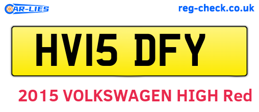 HV15DFY are the vehicle registration plates.