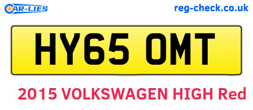 HY65OMT are the vehicle registration plates.