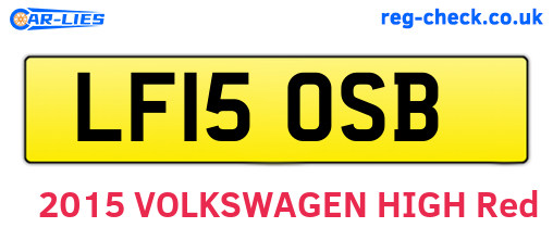 LF15OSB are the vehicle registration plates.