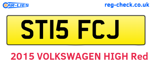 ST15FCJ are the vehicle registration plates.