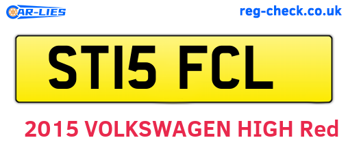 ST15FCL are the vehicle registration plates.