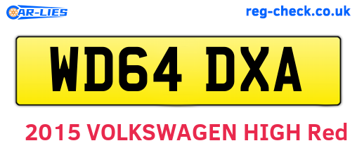 WD64DXA are the vehicle registration plates.