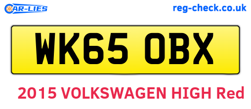 WK65OBX are the vehicle registration plates.