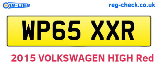 WP65XXR are the vehicle registration plates.