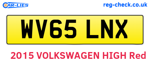WV65LNX are the vehicle registration plates.