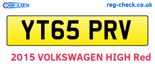 YT65PRV are the vehicle registration plates.