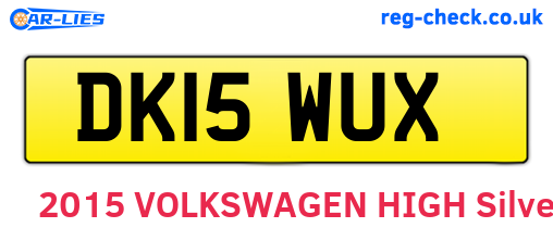 DK15WUX are the vehicle registration plates.
