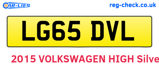 LG65DVL are the vehicle registration plates.