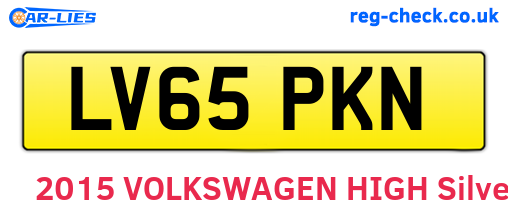 LV65PKN are the vehicle registration plates.
