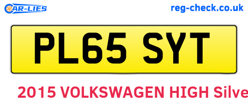 PL65SYT are the vehicle registration plates.