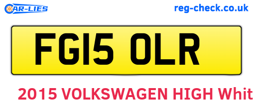 FG15OLR are the vehicle registration plates.