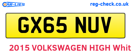 GX65NUV are the vehicle registration plates.