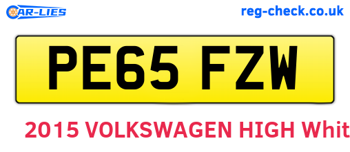 PE65FZW are the vehicle registration plates.