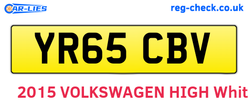 YR65CBV are the vehicle registration plates.