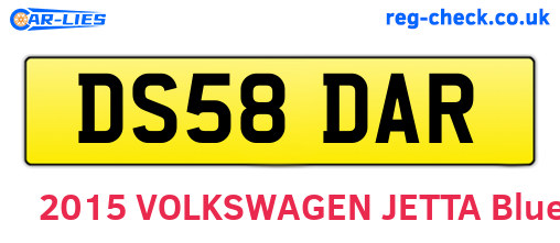 DS58DAR are the vehicle registration plates.