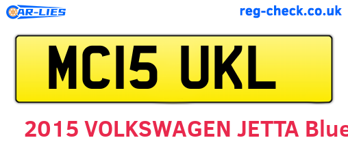 MC15UKL are the vehicle registration plates.