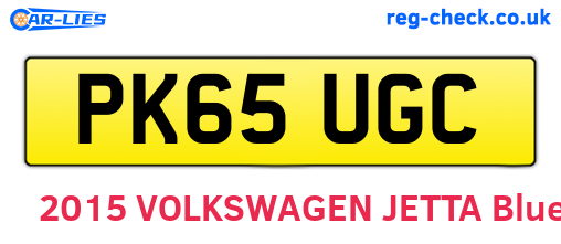 PK65UGC are the vehicle registration plates.