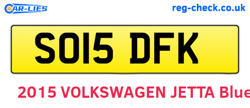 SO15DFK are the vehicle registration plates.