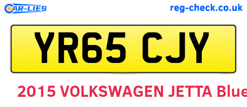 YR65CJY are the vehicle registration plates.