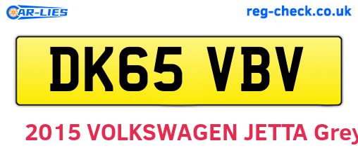 DK65VBV are the vehicle registration plates.