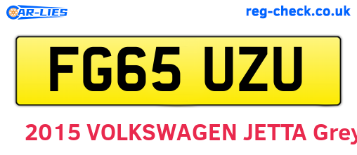 FG65UZU are the vehicle registration plates.