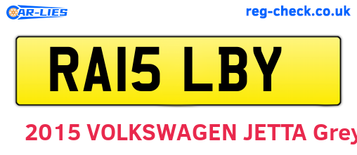 RA15LBY are the vehicle registration plates.