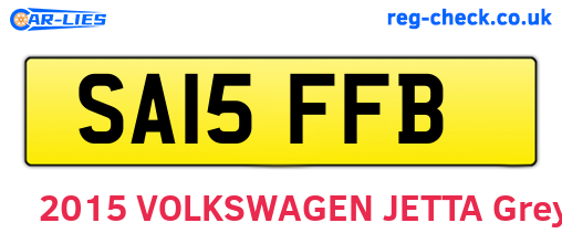 SA15FFB are the vehicle registration plates.