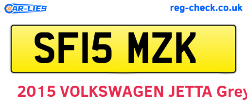 SF15MZK are the vehicle registration plates.