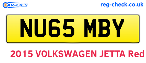 NU65MBY are the vehicle registration plates.
