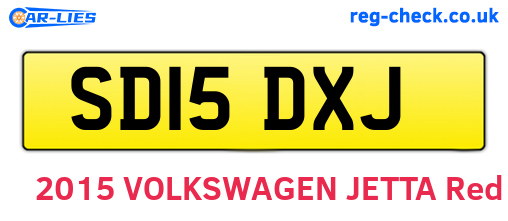 SD15DXJ are the vehicle registration plates.