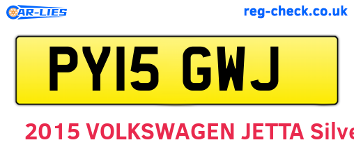 PY15GWJ are the vehicle registration plates.