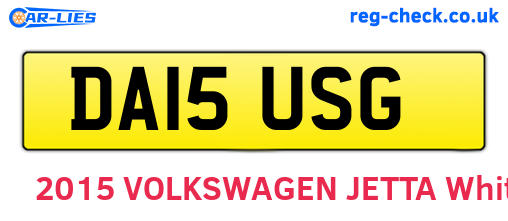 DA15USG are the vehicle registration plates.