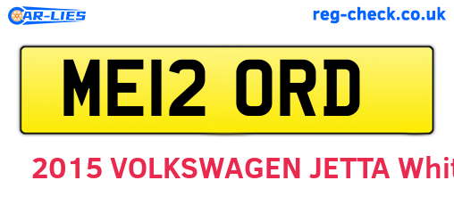 ME12ORD are the vehicle registration plates.