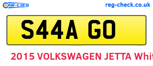 S44AGO are the vehicle registration plates.