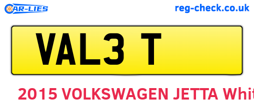 VAL3T are the vehicle registration plates.