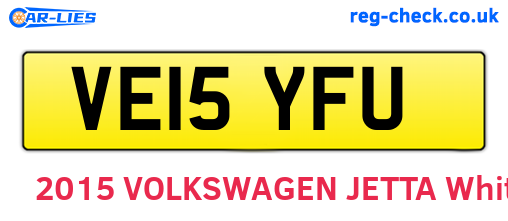 VE15YFU are the vehicle registration plates.