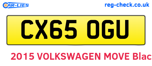 CX65OGU are the vehicle registration plates.