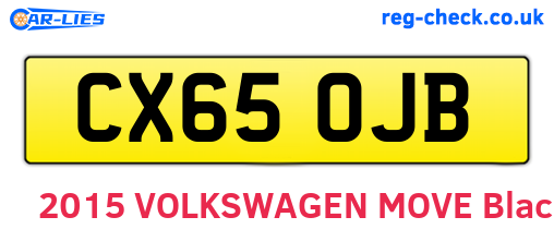 CX65OJB are the vehicle registration plates.