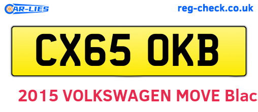 CX65OKB are the vehicle registration plates.