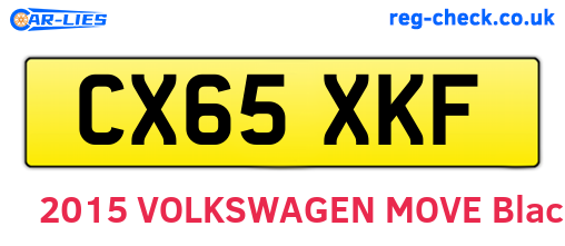 CX65XKF are the vehicle registration plates.