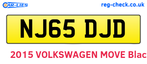 NJ65DJD are the vehicle registration plates.