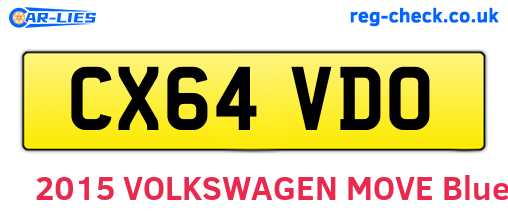 CX64VDO are the vehicle registration plates.