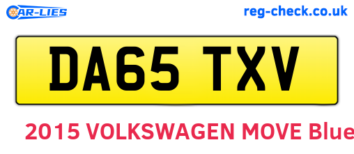 DA65TXV are the vehicle registration plates.