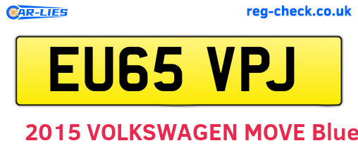 EU65VPJ are the vehicle registration plates.