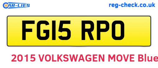 FG15RPO are the vehicle registration plates.