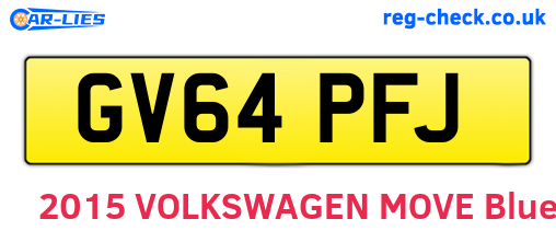 GV64PFJ are the vehicle registration plates.