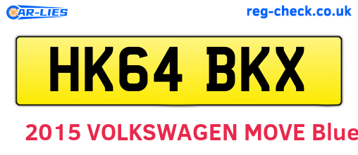HK64BKX are the vehicle registration plates.