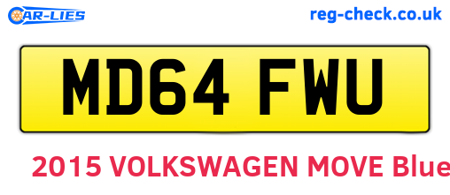 MD64FWU are the vehicle registration plates.