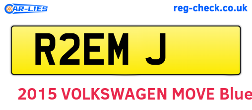 R2EMJ are the vehicle registration plates.