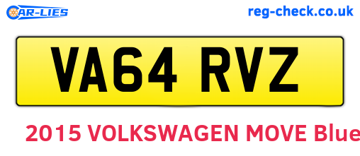 VA64RVZ are the vehicle registration plates.
